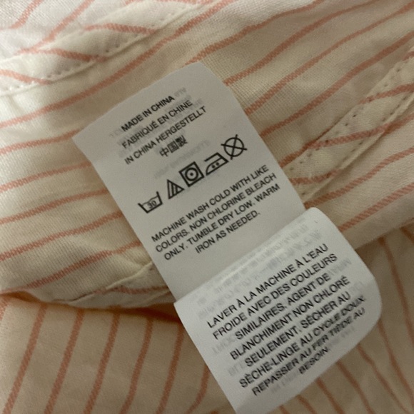 Madewell Crop Top Peach/Pink Mini Stripe - Picture 7 of 8